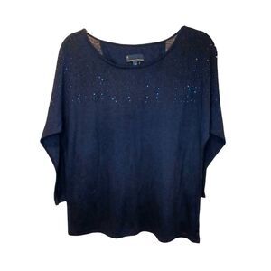 i Jeans By Buffalo Black Bedazzled Top Sweater Size M Old Money Minimalist Dress